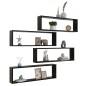 vidaXL Würfelregale 4 Stk. Schwarz 100x15x30 cm Holzwerkstoff vidaXL Würfelregale 4 Stk. Schwarz 100x15x30 cm Holzwerkstoff