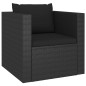 4-tlg. Garten-Lounge-Set mit Kissen Poly Rattan Schwarz 4-tlg. Garten-Lounge-Set mit Kissen Poly Rattan Schwarz