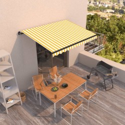 vidaXL Markise Manuell Einziehbar 350x250 cm Gelb und Weiß