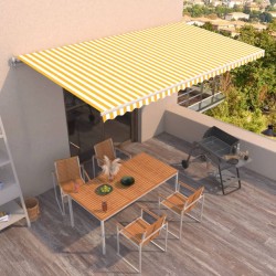 vidaXL Gelenkarmmarkise Einziehbar 600x350 cm Gelb und Weiß
