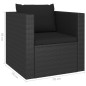 4-tlg. Garten-Lounge-Set mit Kissen Poly Rattan Schwarz 4-tlg. Garten-Lounge-Set mit Kissen Poly Rattan Schwarz
