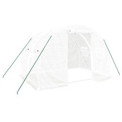 vidaXL Gewächshaus mit Stahlrahmen Weiß 6 m² 3x2x2 m
