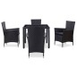 vidaXL 5-tlg. Garten-Essgruppe Poly Rattan Schwarz vidaXL 5-tlg. Garten-Essgruppe Poly Rattan Schwarz