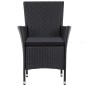 vidaXL 5-tlg. Garten-Essgruppe Poly Rattan Schwarz vidaXL 5-tlg. Garten-Essgruppe Poly Rattan Schwarz