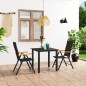 vidaXL 3-tlg. Garten-Essgruppe Schwarz und Braun vidaXL 3-tlg. Garten-Essgruppe Schwarz und Braun