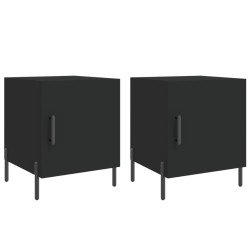 vidaXL Nachttische 2 Stk. Schwarz 40x40x50 cm Holzwerkstoff