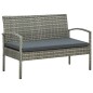 5-tlg. Garten-Lounge-Set mit Auflagen Poly Rattan Grau 5-tlg. Garten-Lounge-Set mit Auflagen Poly Rattan Grau
