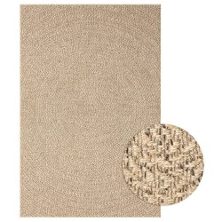 vidaXL Teppich 140x200 cm Jute-Optik Innen und Außen