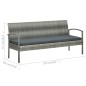 5-tlg. Garten-Lounge-Set mit Auflagen Poly Rattan Grau 5-tlg. Garten-Lounge-Set mit Auflagen Poly Rattan Grau