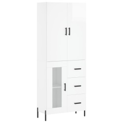 vidaXL Highboard Hochglanz-Weiß 69,5x34x180 cm Holzwerkstoff