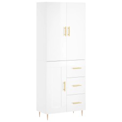 vidaXL Highboard Hochglanz-Weiß 69,5x34x180 cm Holzwerkstoff