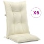 vidaXL Gartenstuhlauflagen für Hochlehner 6Stk. Creme 120x50x7cm Stoff vidaXL Gartenstuhlauflagen für Hochlehner 6Stk. Creme 120x50x7cm Stoff