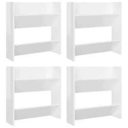 vidaXL Wand-Schuhschränke 4 Stk. Hochglanz-Weiß 60x18x60cm