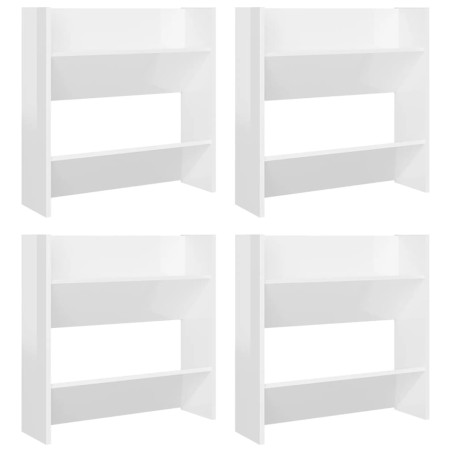 vidaXL Wand-Schuhschränke 4 Stk. Hochglanz-Weiß 60x18x60cm