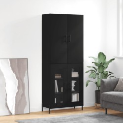 vidaXL Highboard Schwarz 69,5x34x180 cm Holzwerkstoff