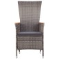 Gartenstühle 2 Stk. mit Auflagen Poly Rattan Grau Gartenstühle 2 Stk. mit Auflagen Poly Rattan Grau