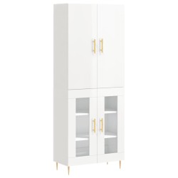 vidaXL Highboard Hochglanz-Weiß 69,5x34x180 cm Holzwerkstoff