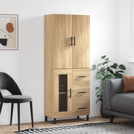 vidaXL Highboard Sonoma-Eiche 69,5x34x180 cm Holzwerkstoff