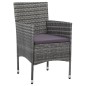 Garten-Essstühle 2 Stk. Poly Rattan Grau Garten-Essstühle 2 Stk. Poly Rattan Grau