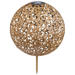 HI LED-Solar-Garten-Kugelleuchte 28,5 cm Metall Braun