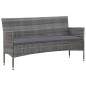 4-tlg. Garten-Lounge-Set mit Auflagen Poly Rattan Grau 4-tlg. Garten-Lounge-Set mit Auflagen Poly Rattan Grau