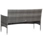 4-tlg. Garten-Lounge-Set mit Auflagen Poly Rattan Grau 4-tlg. Garten-Lounge-Set mit Auflagen Poly Rattan Grau
