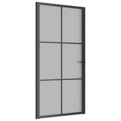 vidaXL Innentür 102,5x201,5 cm Schwarz Mattglas und Aluminium