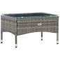 4-tlg. Garten-Lounge-Set mit Auflagen Poly Rattan Grau 4-tlg. Garten-Lounge-Set mit Auflagen Poly Rattan Grau