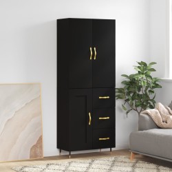 vidaXL Highboard Schwarz 69,5x34x180 cm Holzwerkstoff