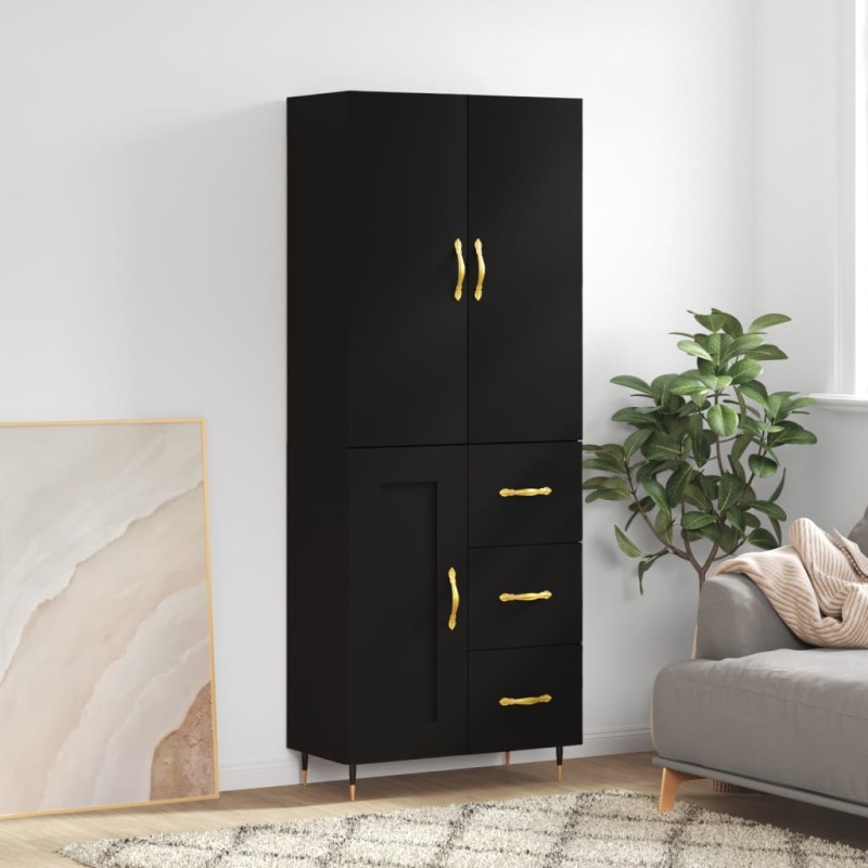 vidaXL Highboard Schwarz 69,5x34x180 cm Holzwerkstoff vidaXL Highboard Schwarz 69,5x34x180 cm Holzwerkstoff