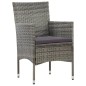 4-tlg. Garten-Lounge-Set mit Auflagen Poly Rattan Grau 4-tlg. Garten-Lounge-Set mit Auflagen Poly Rattan Grau