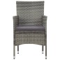4-tlg. Garten-Lounge-Set mit Auflagen Poly Rattan Grau 4-tlg. Garten-Lounge-Set mit Auflagen Poly Rattan Grau