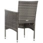 4-tlg. Garten-Lounge-Set mit Auflagen Poly Rattan Grau 4-tlg. Garten-Lounge-Set mit Auflagen Poly Rattan Grau