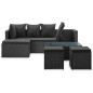 vidaXL 4-tlg. Garten-Lounge-Set Schwarz mit Auflagen Poly Rattan vidaXL 4-tlg. Garten-Lounge-Set Schwarz mit Auflagen Poly Rattan