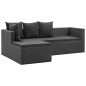vidaXL 4-tlg. Garten-Lounge-Set Schwarz mit Auflagen Poly Rattan vidaXL 4-tlg. Garten-Lounge-Set Schwarz mit Auflagen Poly Rattan