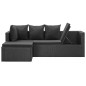 vidaXL 4-tlg. Garten-Lounge-Set Schwarz mit Auflagen Poly Rattan vidaXL 4-tlg. Garten-Lounge-Set Schwarz mit Auflagen Poly Rattan