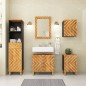 vidaXL 5-tlg. Badschrank-Set Braun und Schwarz Massivholz Mango vidaXL 5-tlg. Badschrank-Set Braun und Schwarz Massivholz Mango