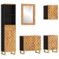 vidaXL 5-tlg. Badschrank-Set Braun und Schwarz Massivholz Mango vidaXL 5-tlg. Badschrank-Set Braun und Schwarz Massivholz Mango