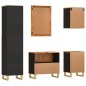 vidaXL 5-tlg. Badschrank-Set Braun und Schwarz Massivholz Mango vidaXL 5-tlg. Badschrank-Set Braun und Schwarz Massivholz Mango