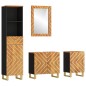 vidaXL 4-tlg. Badschrank-Set Braun und Schwarz Massivholz Mango vidaXL 4-tlg. Badschrank-Set Braun und Schwarz Massivholz Mango