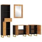 vidaXL 4-tlg. Badschrank-Set Braun und Schwarz Massivholz Mango vidaXL 4-tlg. Badschrank-Set Braun und Schwarz Massivholz Mango
