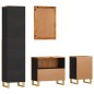 vidaXL 4-tlg. Badschrank-Set Braun und Schwarz Massivholz Mango vidaXL 4-tlg. Badschrank-Set Braun und Schwarz Massivholz Mango