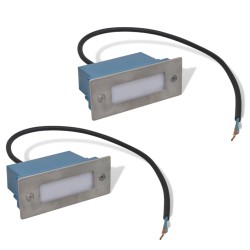 vidaXL LED-Wandeinbauleuchten für Treppen 2 Stk. 44x111x56 mm