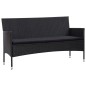 4-tlg. Garten-Lounge-Set mit Auflagen Poly Rattan Schwarz 4-tlg. Garten-Lounge-Set mit Auflagen Poly Rattan Schwarz