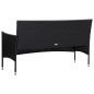 4-tlg. Garten-Lounge-Set mit Auflagen Poly Rattan Schwarz 4-tlg. Garten-Lounge-Set mit Auflagen Poly Rattan Schwarz