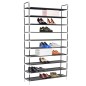 vidaXL Schuhregal mit 10 Ablagen Metall und Vliesstoff Schwarz vidaXL Schuhregal mit 10 Ablagen Metall und Vliesstoff Schwarz