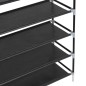 vidaXL Schuhregal mit 10 Ablagen Metall und Vliesstoff Schwarz vidaXL Schuhregal mit 10 Ablagen Metall und Vliesstoff Schwarz