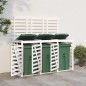 vidaXL Mülltonnenbox für 3 Tonnen Weiß Massivholz Kiefer vidaXL Mülltonnenbox für 3 Tonnen Weiß Massivholz Kiefer