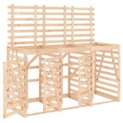 vidaXL Mülltonnenbox für 3 Tonnen Massivholz Kiefer