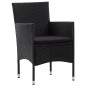 4-tlg. Garten-Lounge-Set mit Auflagen Poly Rattan Schwarz 4-tlg. Garten-Lounge-Set mit Auflagen Poly Rattan Schwarz